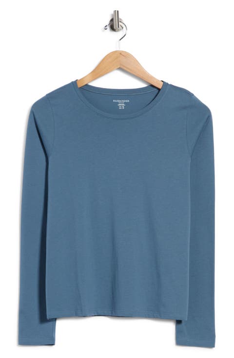 Round Neck Long Sleeve Organic Cotton T-Shirt