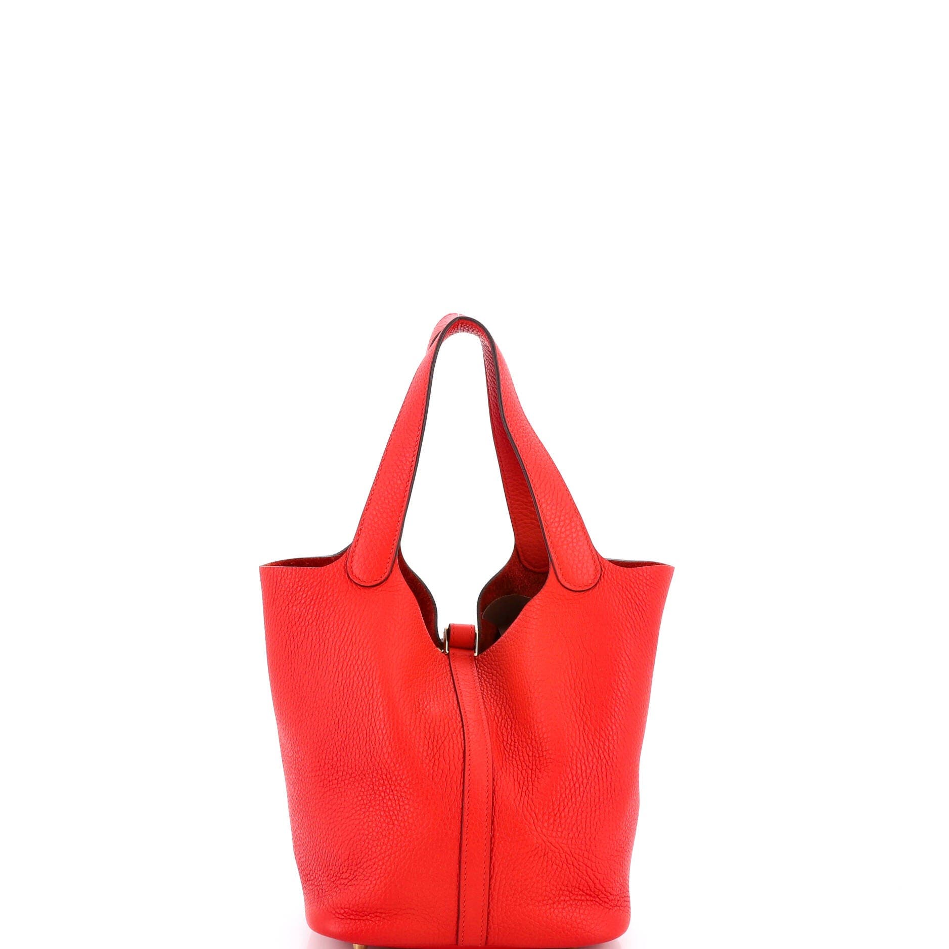 Pre-Owned Hermes Picotin Lock Bag Clemence MM, Alternate, color, Rouge De Coeur