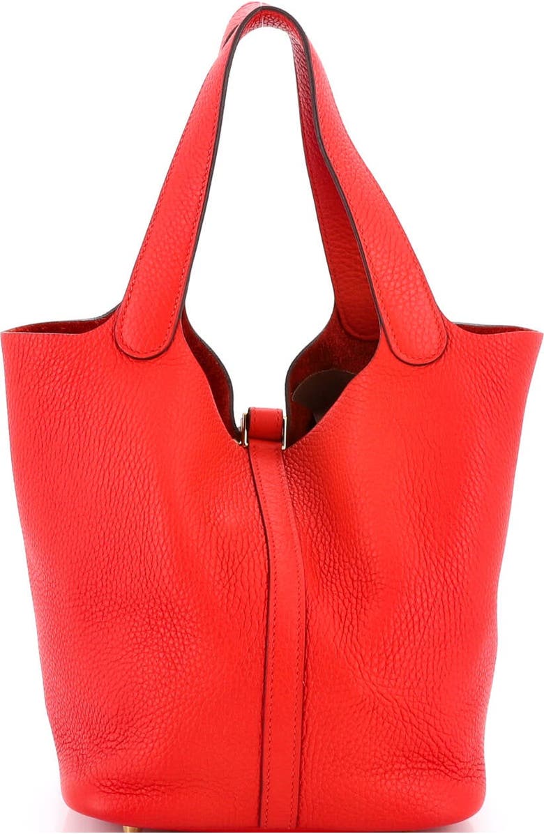 Pre-Owned Hermes Picotin Lock Bag Clemence MM, Alternate, color, Rouge De Coeur