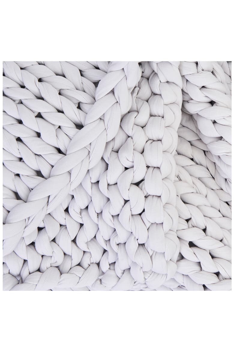 Organic Cotton Weighted Knit Blanket, Alternate, color, MOONSTONE GREY