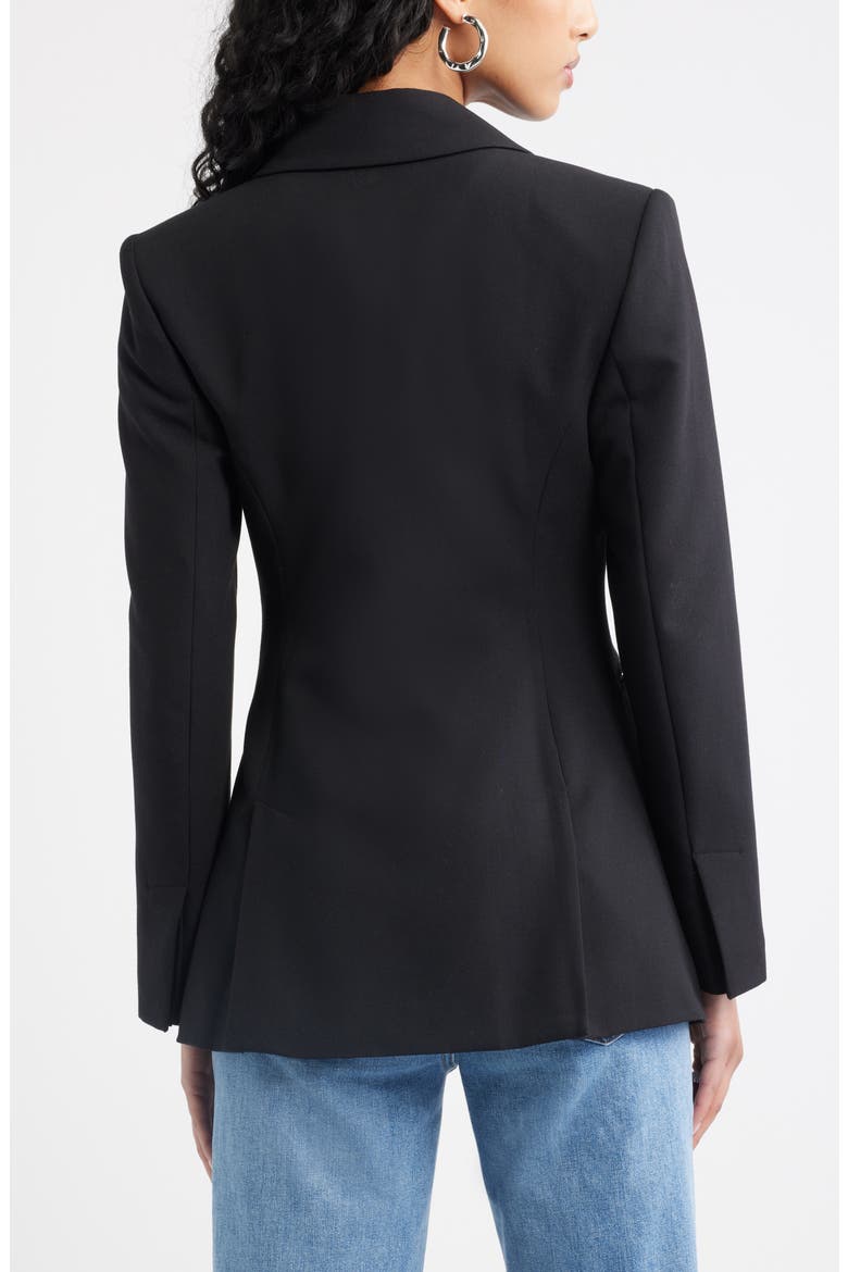 Icon Twill Double Breasted Blazer, Alternate, color, BLACK