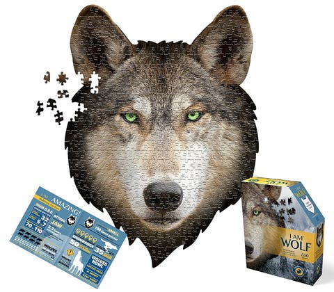 I Am Wolf 550 Piece Animal Shaped Jigsaw Puzzle