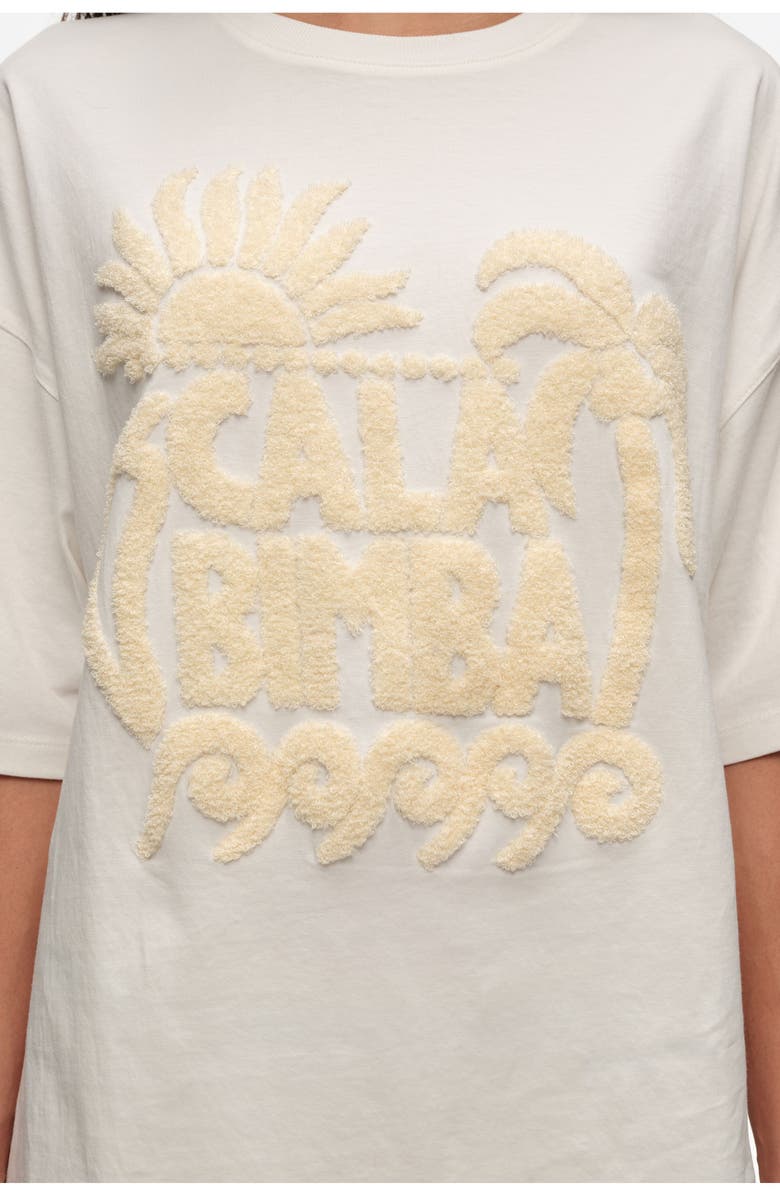 Bimba y Lola Toweling Logo T-Shirt, Alternate, color, Ivory