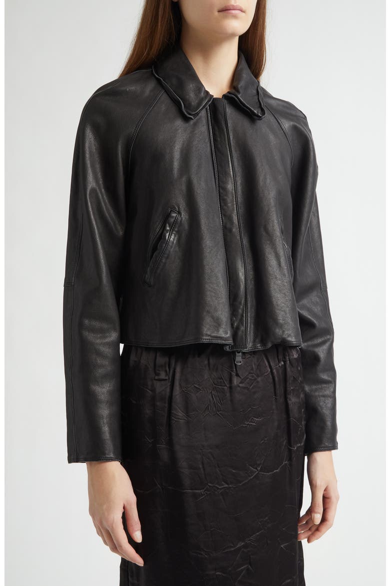 Pixie Lambskin Leather Jacket, Alternate, color, NOIR