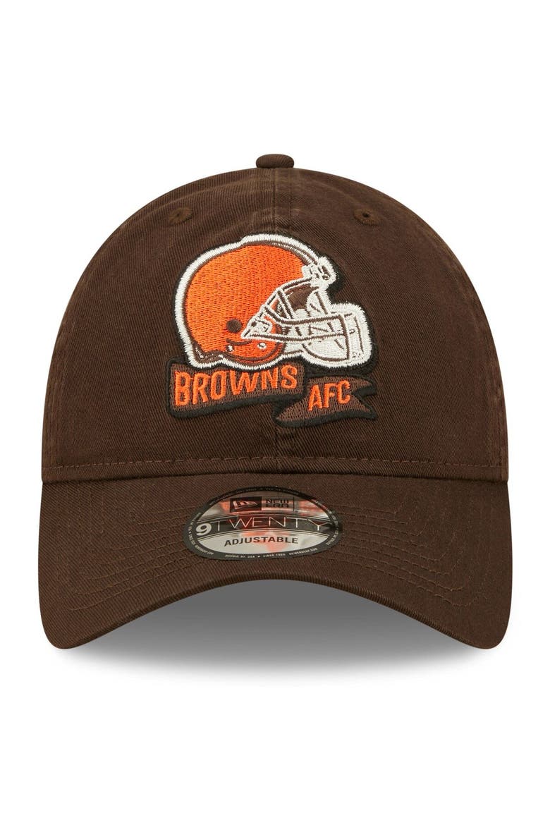 Youth New Era Brown Cleveland Browns 2022 Sideline Adjustable 9TWENTY Hat, Alternate, color, Brown