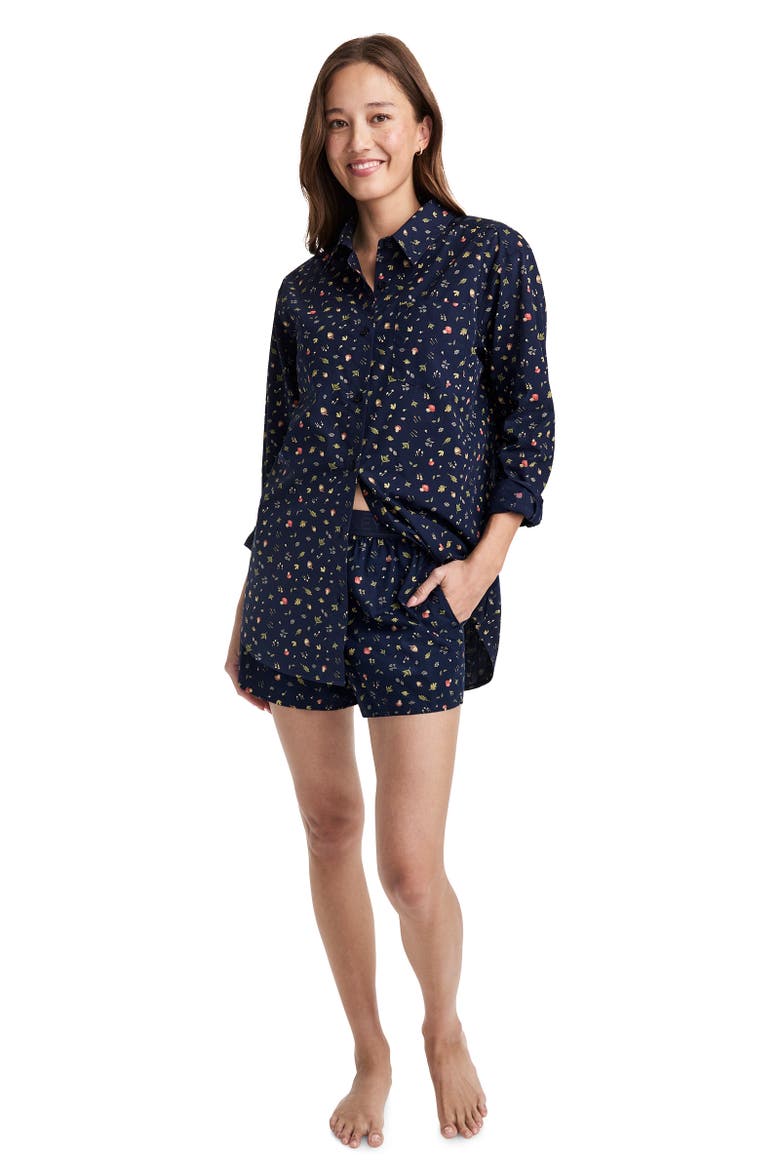 Women's 100% Cotton Poplin Long Sleeve Button Up, Alternate, color, Fun Forage