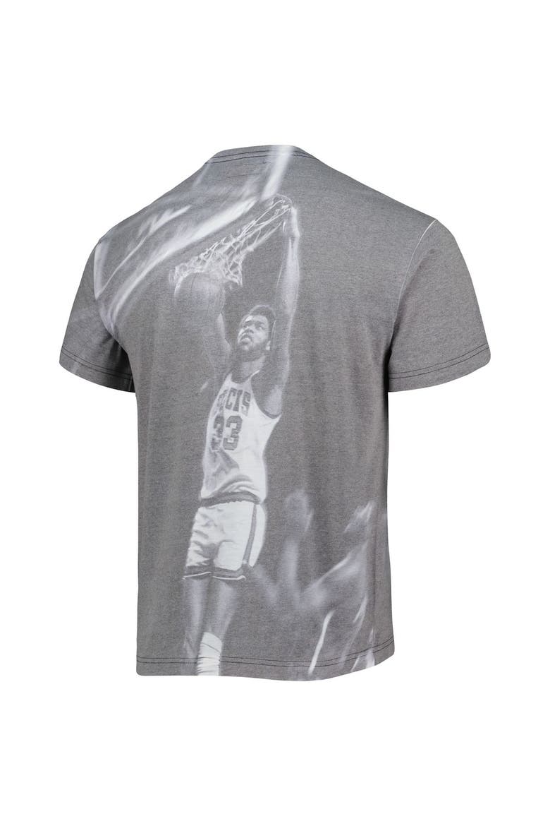 Men's Mitchell & Ness Kareem Abdul-Jabbar Heather Gray Milwaukee Bucks Above The Rim T-Shirt, Alternate, color, Heather Gray