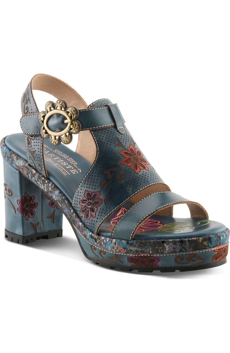 L'Artiste by Spring Step Jawdrop Sandal, Main, color, Navy Multi