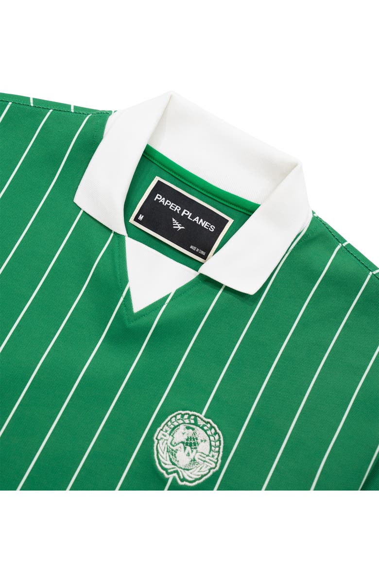 PAPER PLANES Pinstripe Soccer Rugby Shirt, Alternate, color, Kelly Green