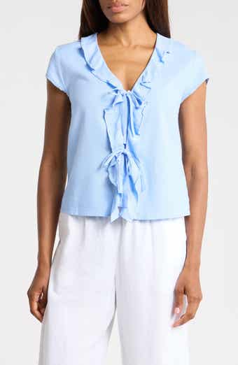 Ruffle Tie Front Top