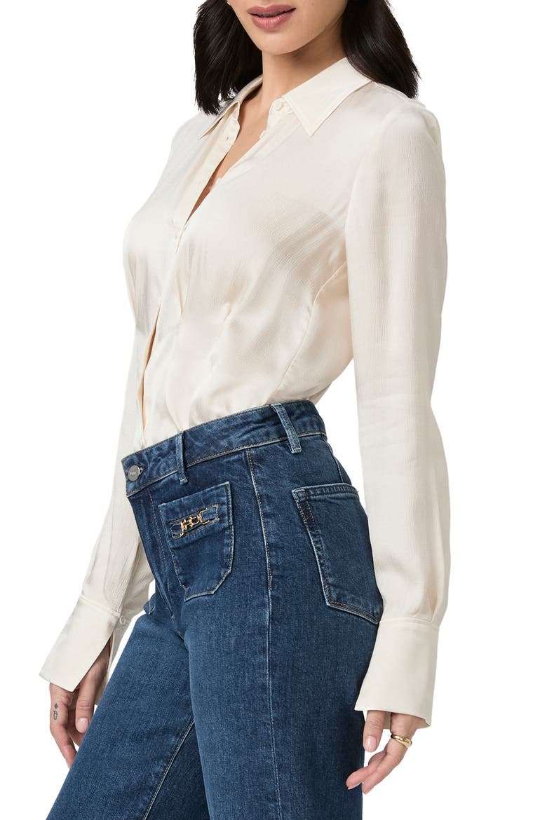 Nelly Button-Up Shirt, Alternate, color, LATTE FOAM