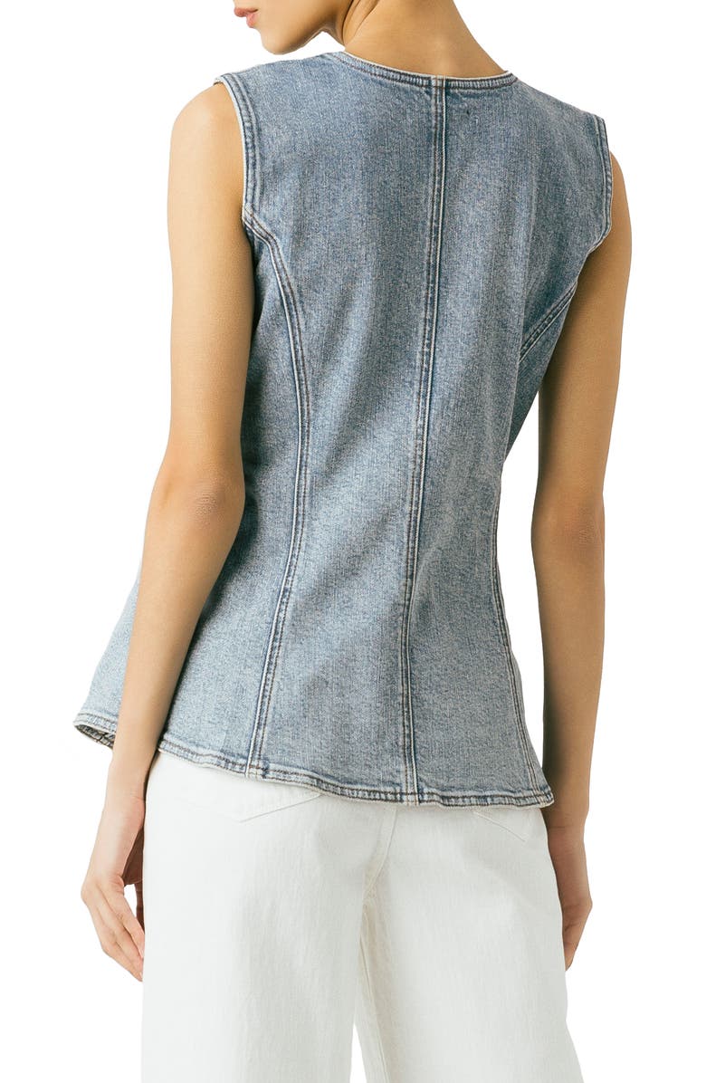 BLANKNYC Classic Denim Vest, Alternate, color, Summer Vibes