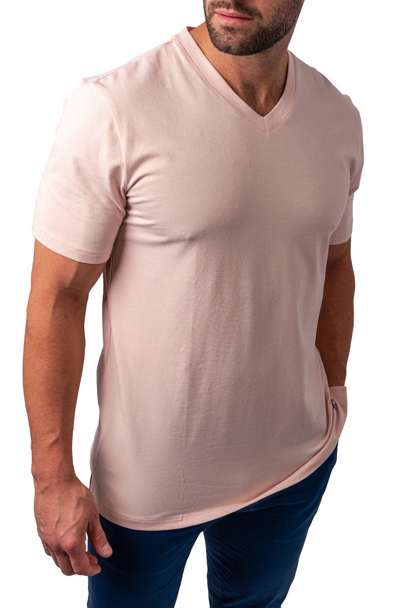 Maceoo Vivaldi Cotton V-Neck T-Shirt, Alternate, color, Pink
