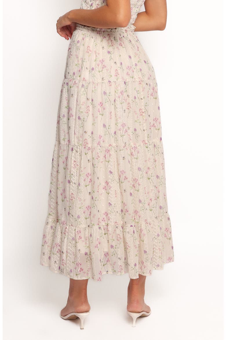 Amberlyn Embroidered Tiered Maxi Skirt, Alternate, color, PINK FLORAL