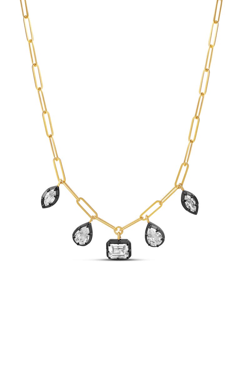 Mixed Shape Paperclip Necklace, Main, color, GOLD