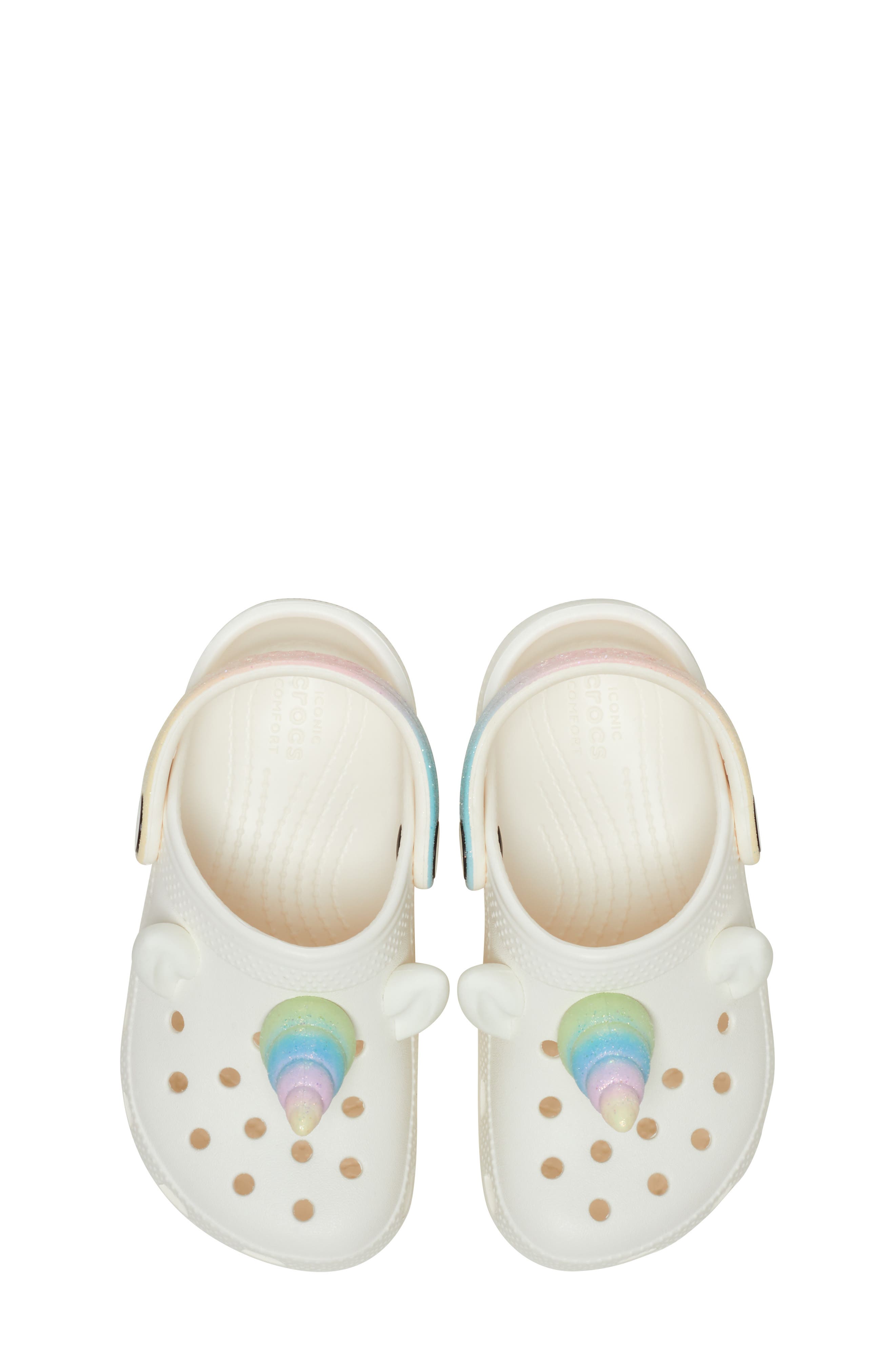 CROCS Classic I Am Rainbow Unicorn Water Friendly Slingback Clog, Alternate, color, 