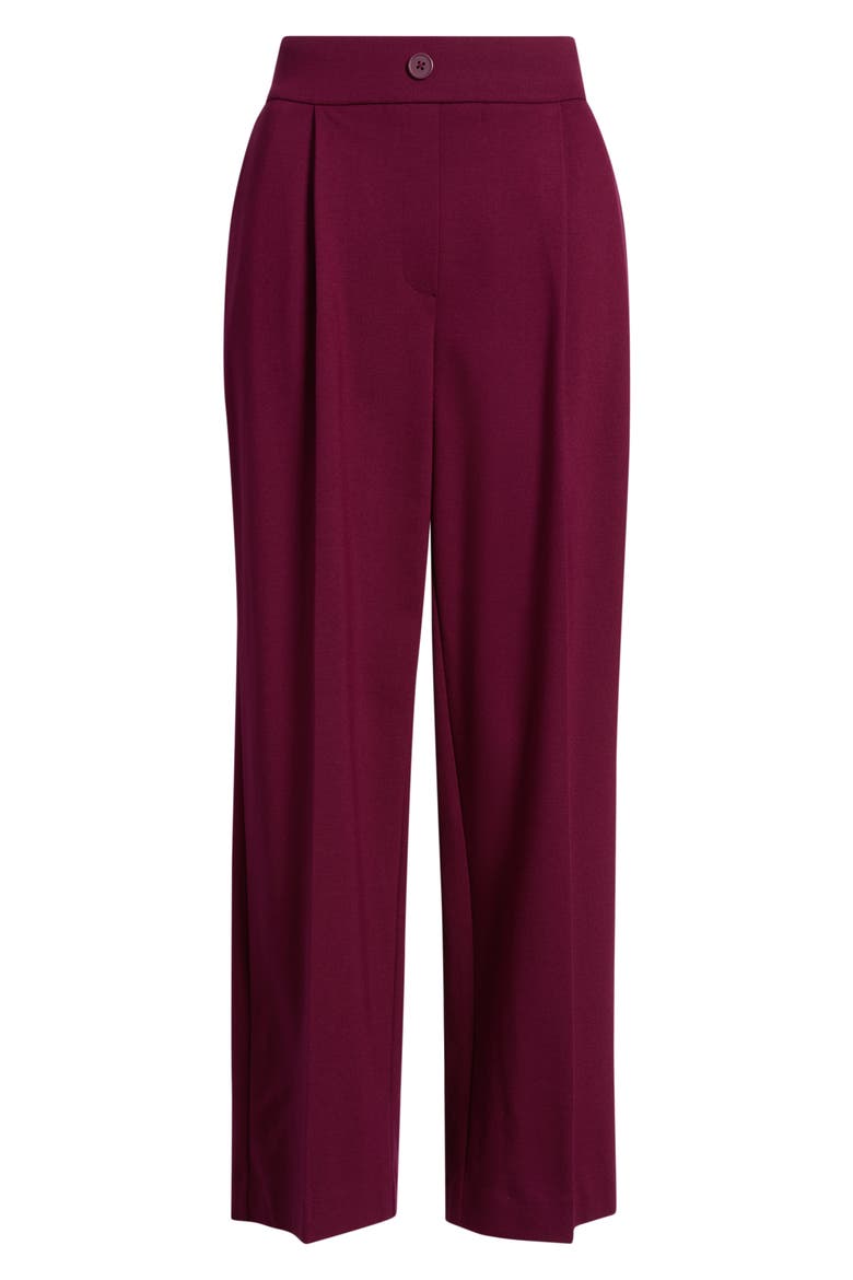 Pleated Wide Leg Pants, Alternate, color, CHIANTI
