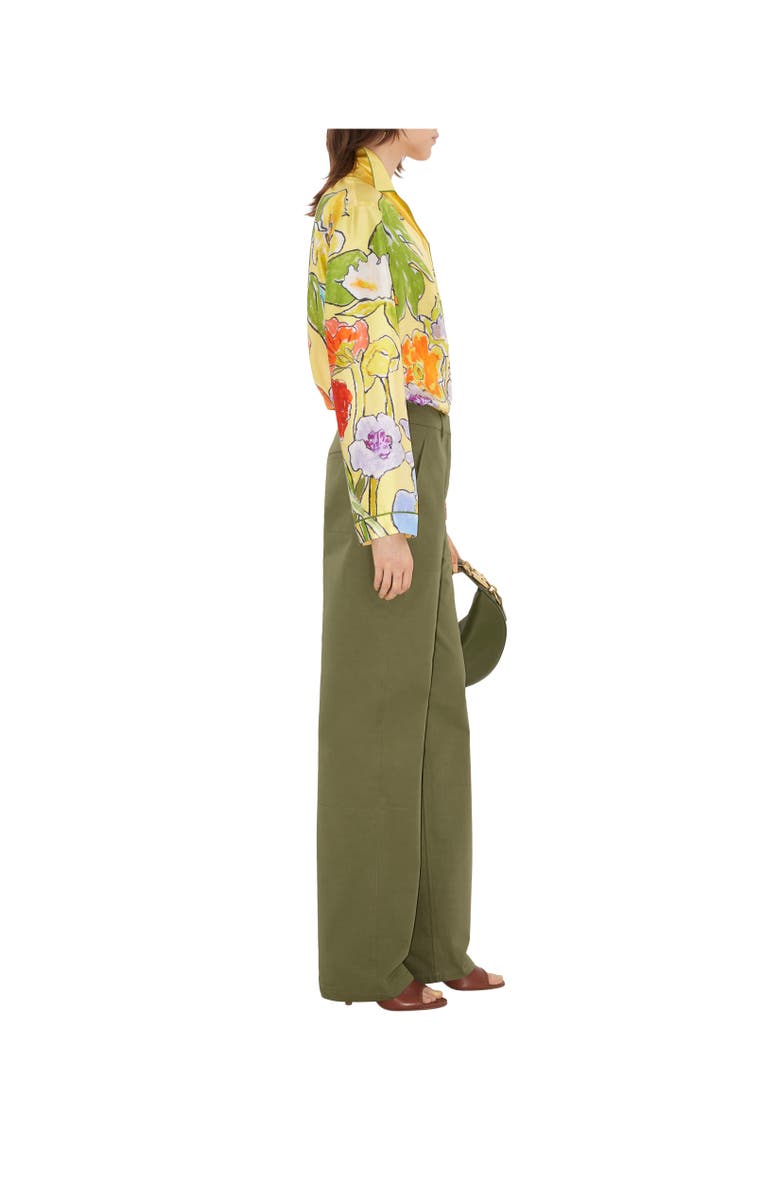 Burberry Highgrove Cascading Flowers Silk Pyjama Shirt, Alternate, color, Buttermilk