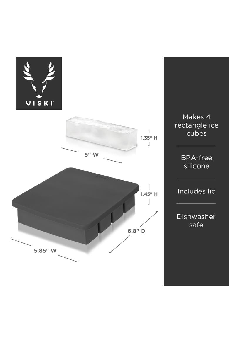 Glacier Highball Ice Cube Tray with Lid in Grey, Alternate, color, Grey