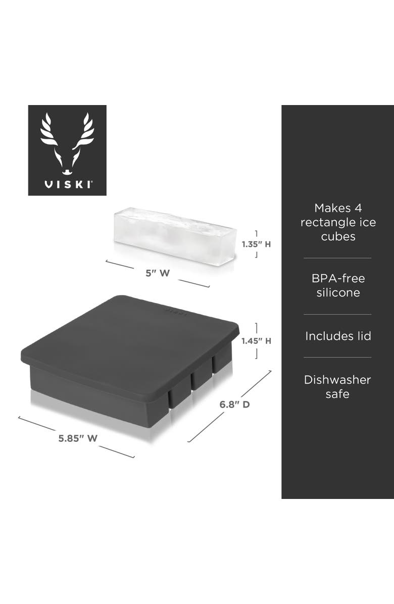 Viski Glacier Highball Ice Cube Tray with Lid in Grey, Alternate, color, Grey