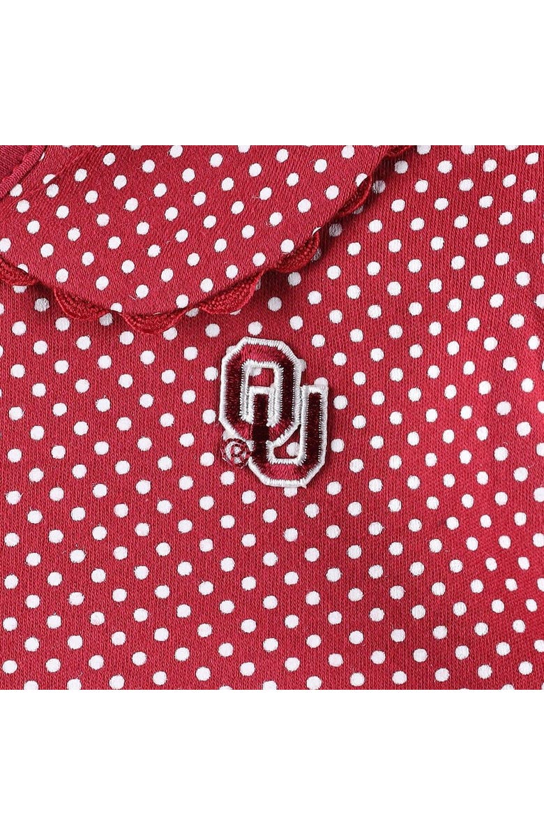 TWO FEET AHEAD Girls Toddler Crimson Oklahoma Sooners Polka Dot Peter Pan Dress, Alternate, color,