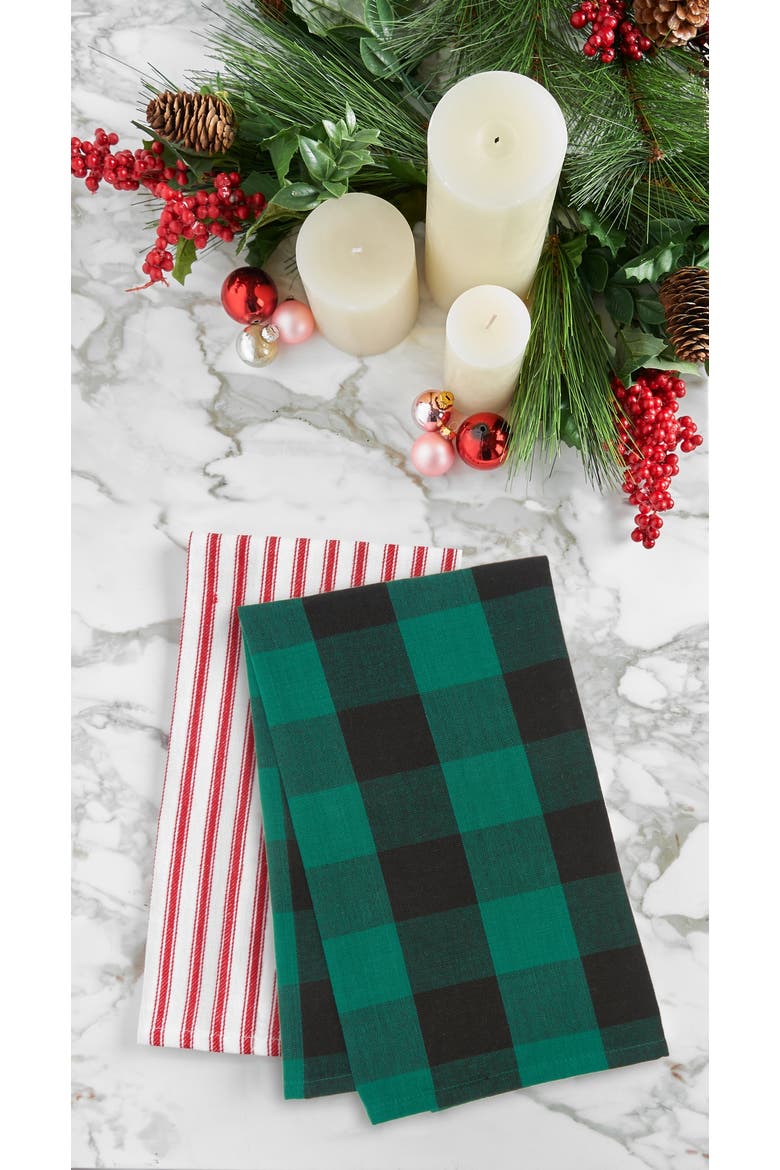 Franklin Plaid Cotton Kitchen Towel, Alternate, color, Green
