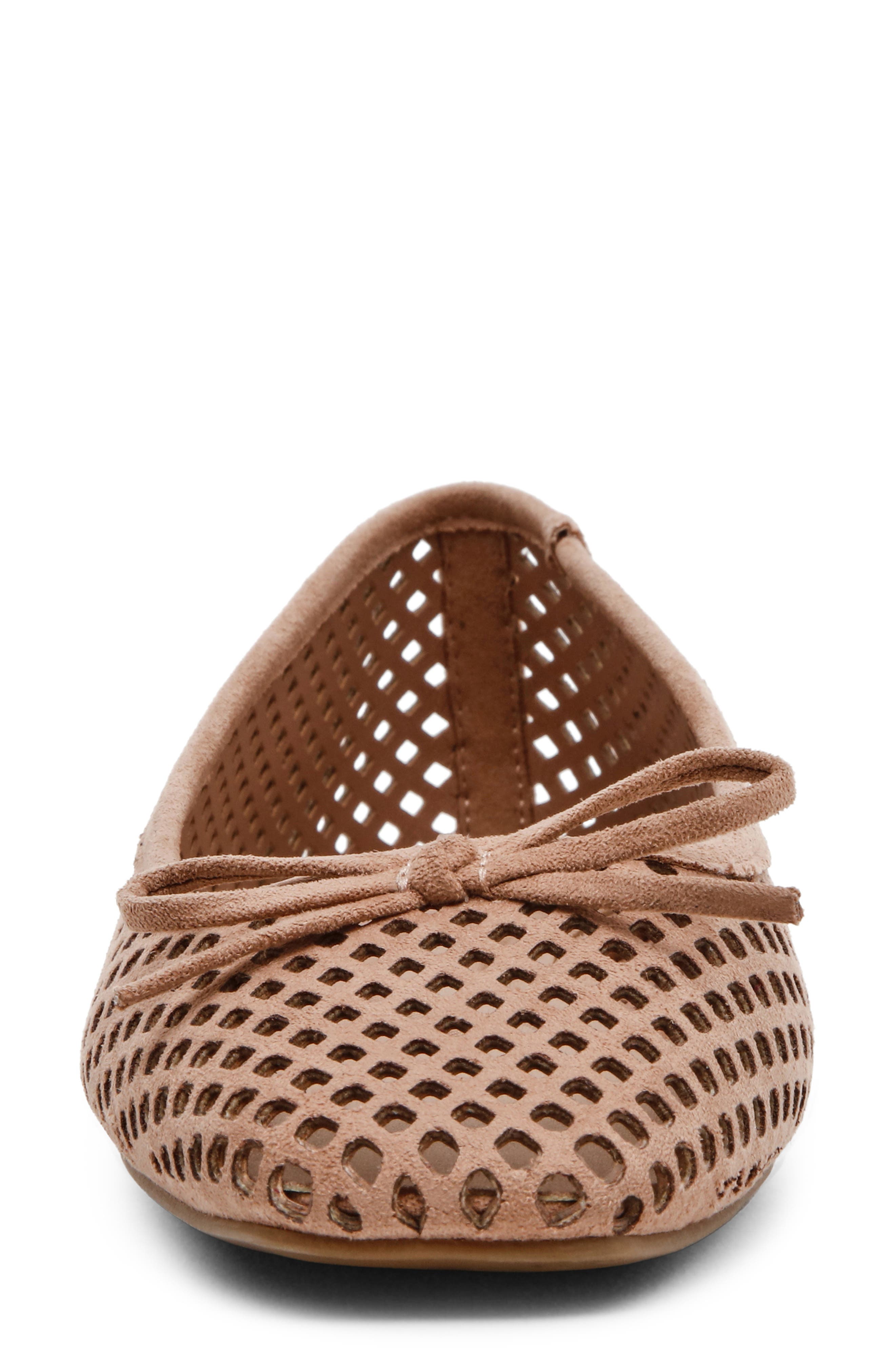 Anne Klein Perforated Ballet Flat, Alternate, color, Taupe