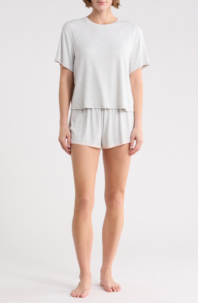 Honeydew Revival Shortie Pajamas, Main, color, Light Heather Grey