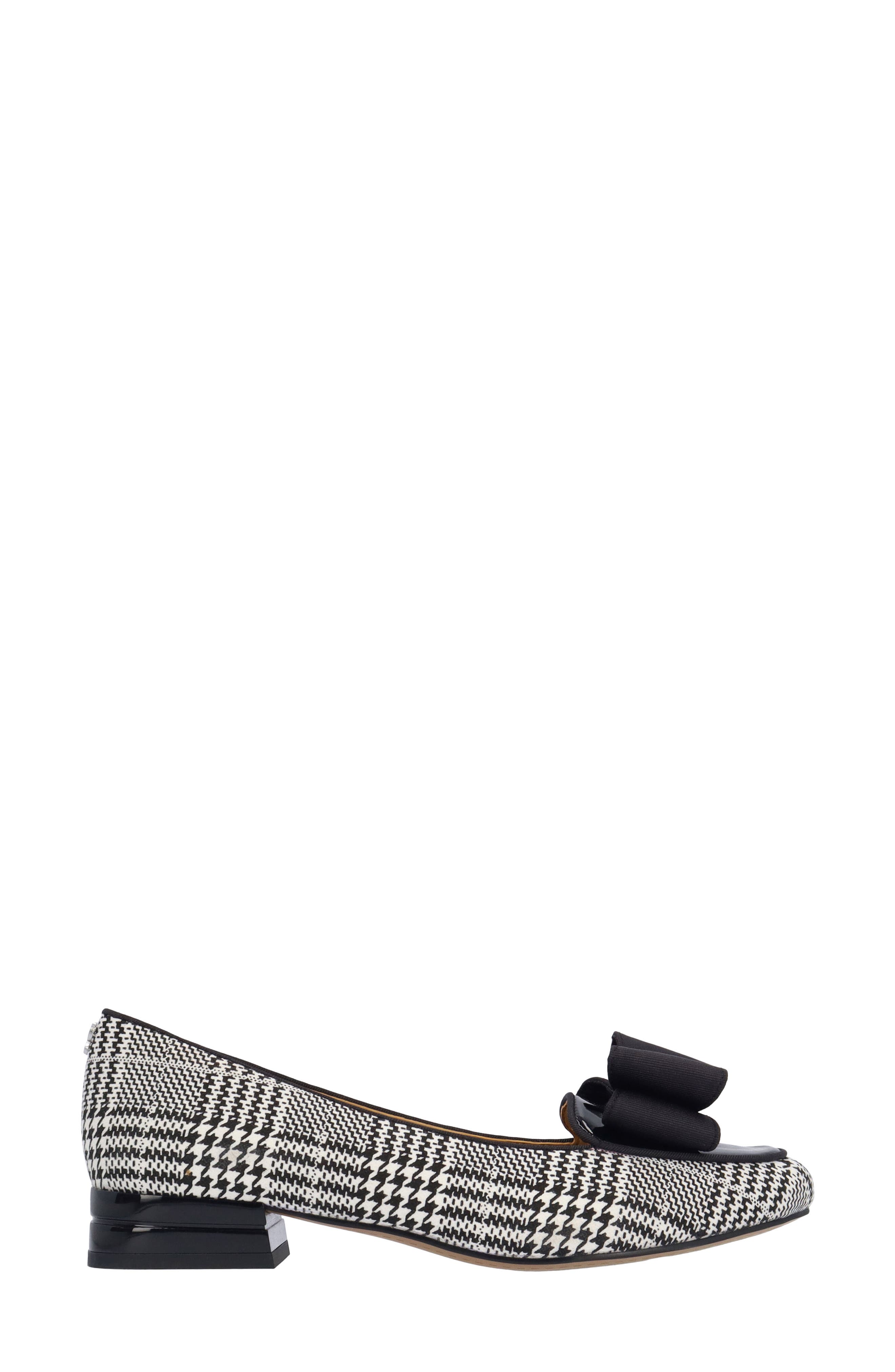 Kori Houndstooth Bow Flat, Alternate, color, BLACK/ WHITE