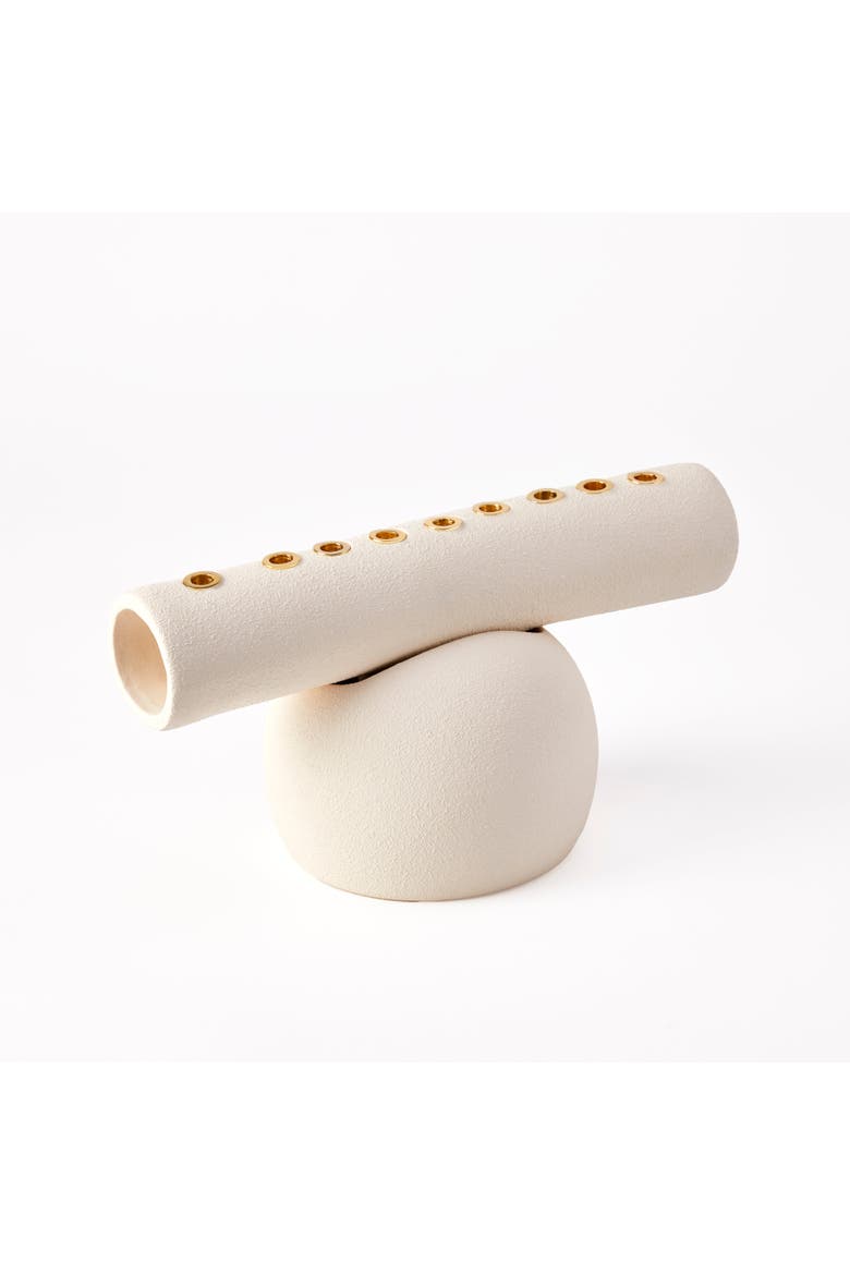 Goldie Menorah, Alternate, color, Raw Blanc