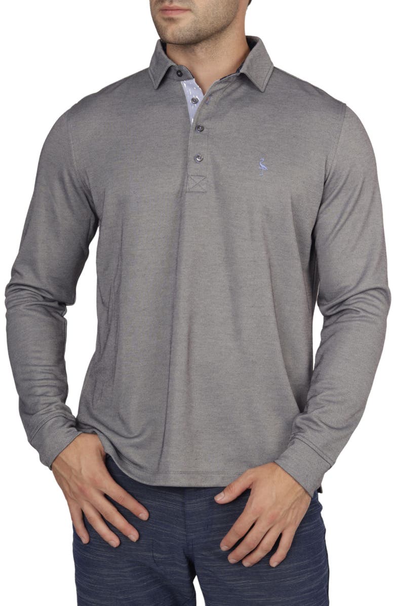 TailorByrd Long Sleeve Mélange Modal Blend Polo | Nordstromrack