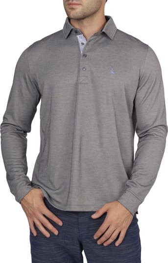 TAILORBYRD Melange Yarn Long Sleeve Polo