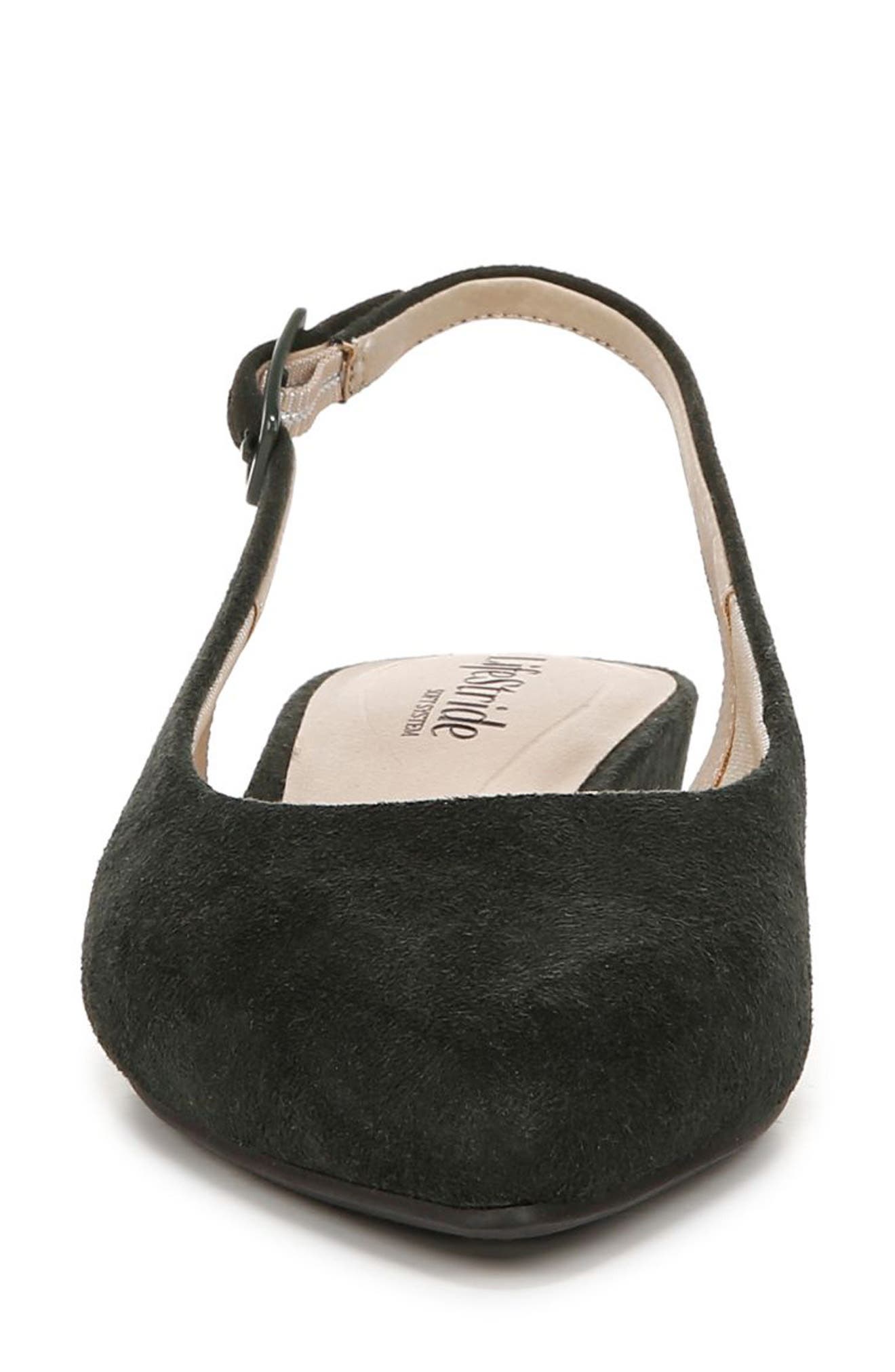 LifeStride Percy Slingback Pointed Toe Flat, Alternate, color, Green