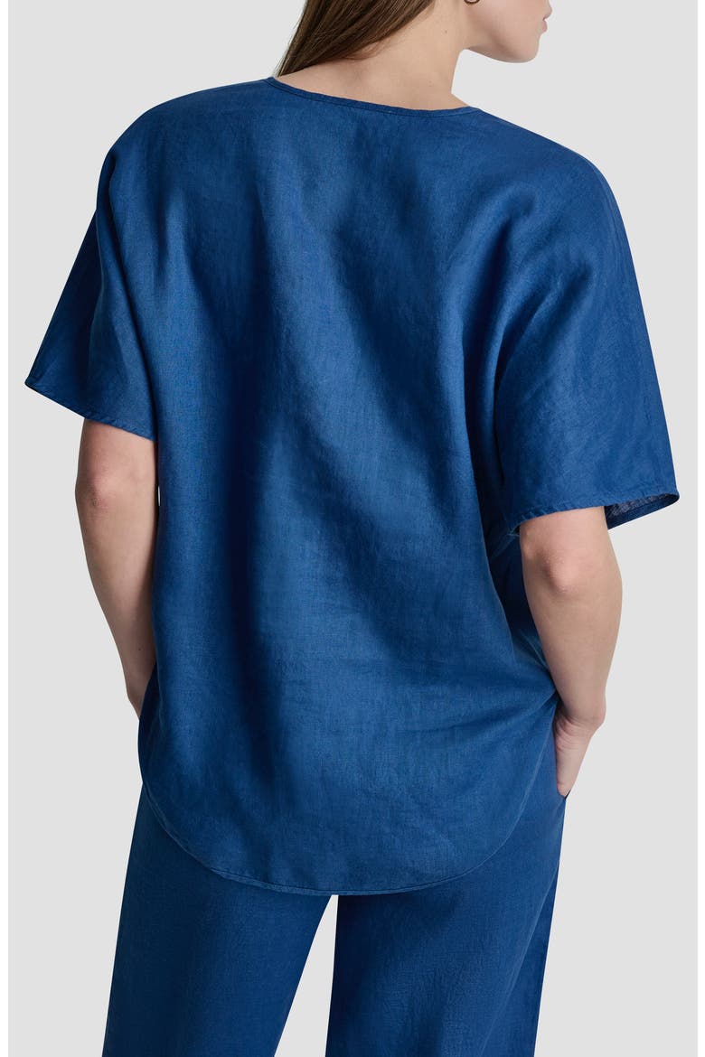 V-Neck Linen Top, Alternate, color, ADMIRAL