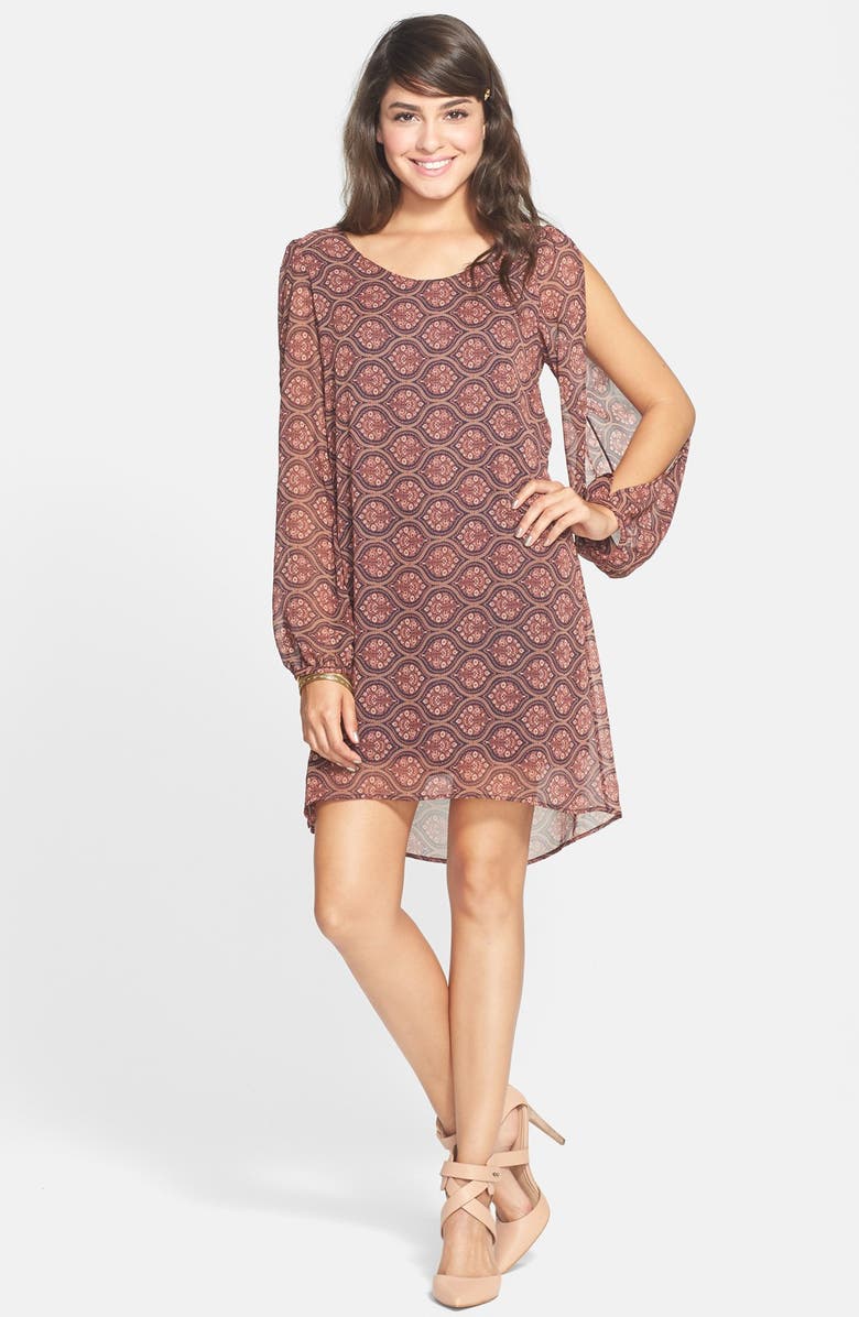 Paper Crane Split Sleeve Shift Dress, Main, color,