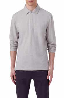 Long Sleeve Stretch Cotton Knit Polo
