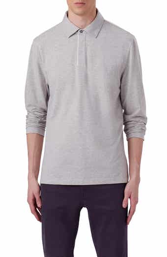 Long Sleeve Stretch Cotton Knit Polo
