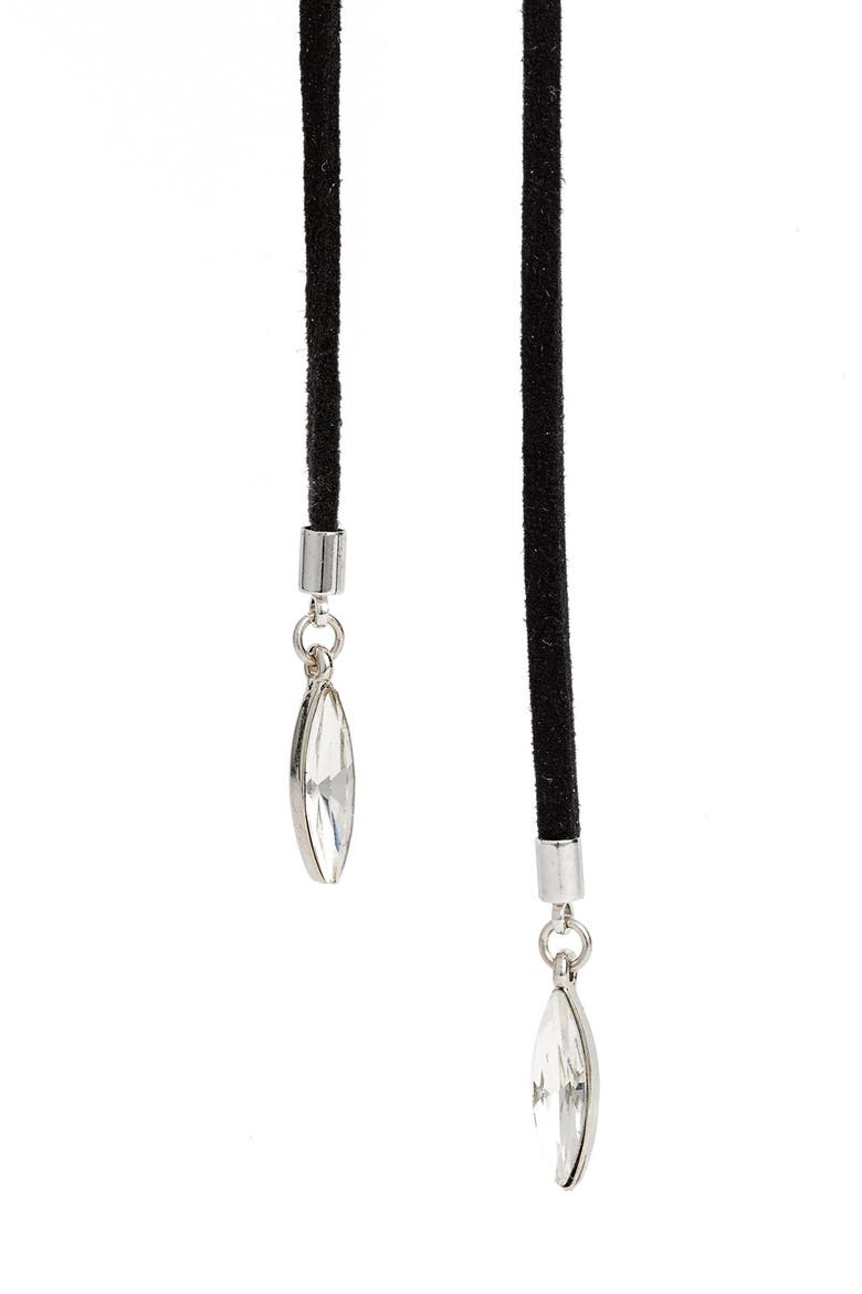 Long Wrap Choker Necklace, Alternate, color, BLACK