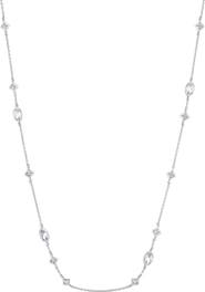 Crislu Princess & Oval Cubic Zirconia Station Chain Necklace