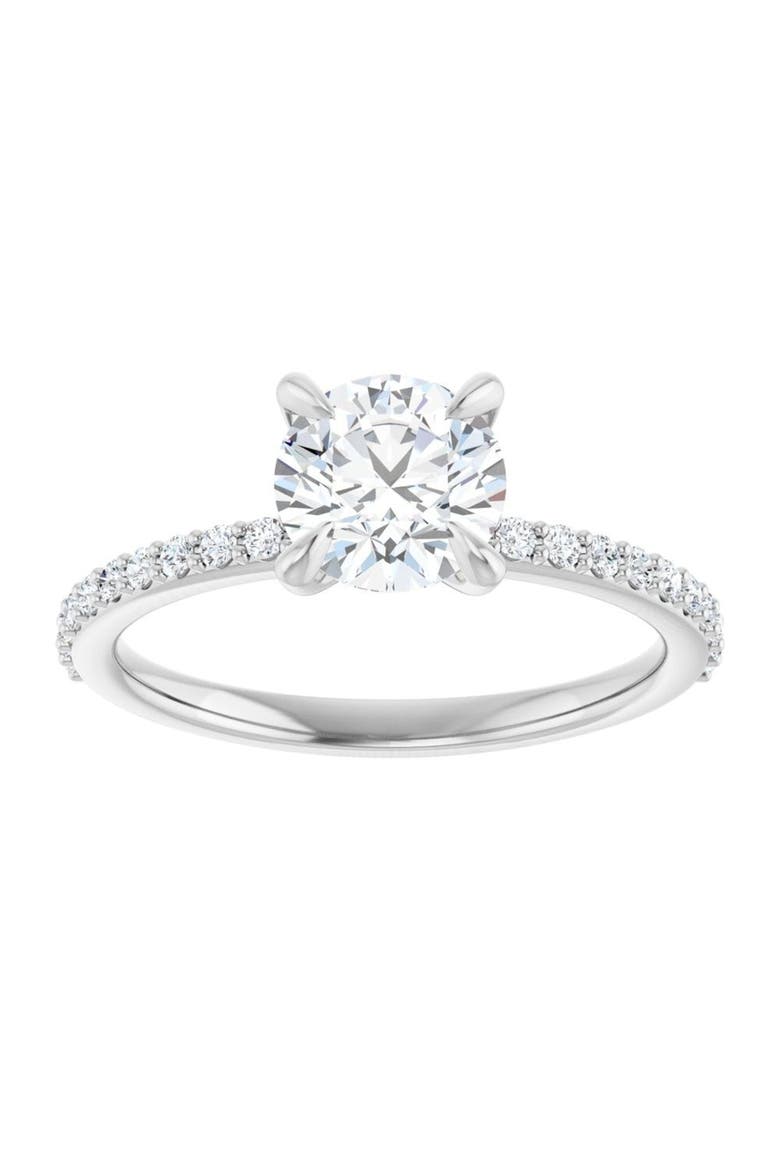 1 1/5 CT Lab-Grown Diamond Engagement Ring in 14K Gold, Main, color, White