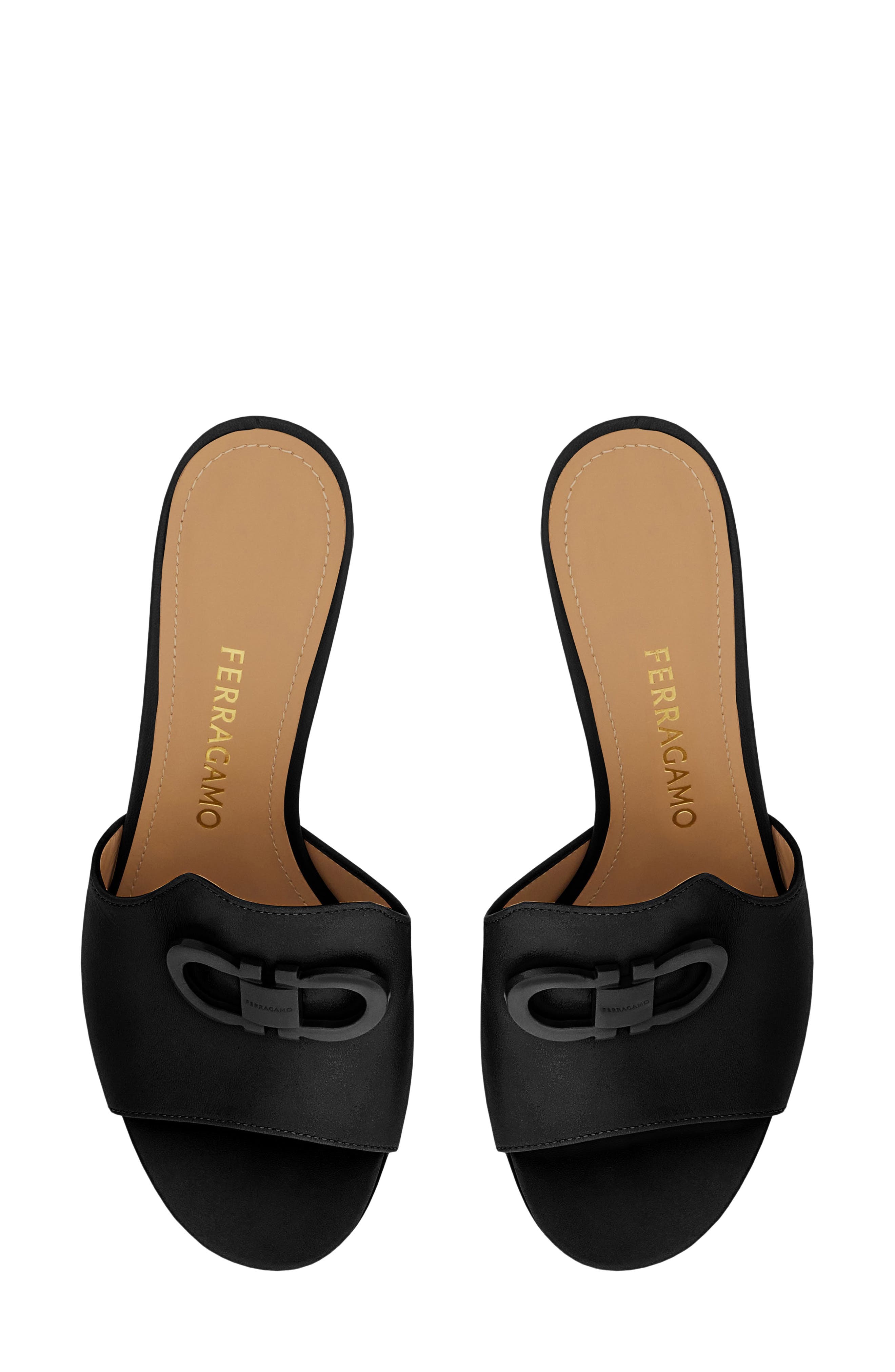FERRAGAMO Rexy Slide Sandal, Alternate, color, Nero Biscotto