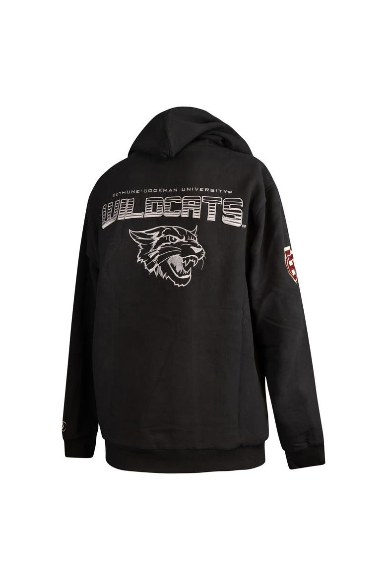 Men's FISLL  Black Bethune-Cookman Wildcats Puff Print Sliced Pullover Hoodie, Alternate, color, Black