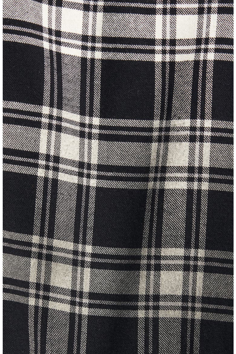 Plaid Button-Up Flannel Shirt Jacket, Alternate, color, BLACK PLAID