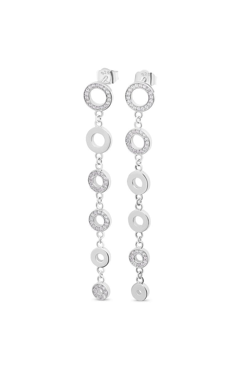 Lucy Quartermaine Art Deco Halo Drop Earrings, Main, color, Sterling Silver