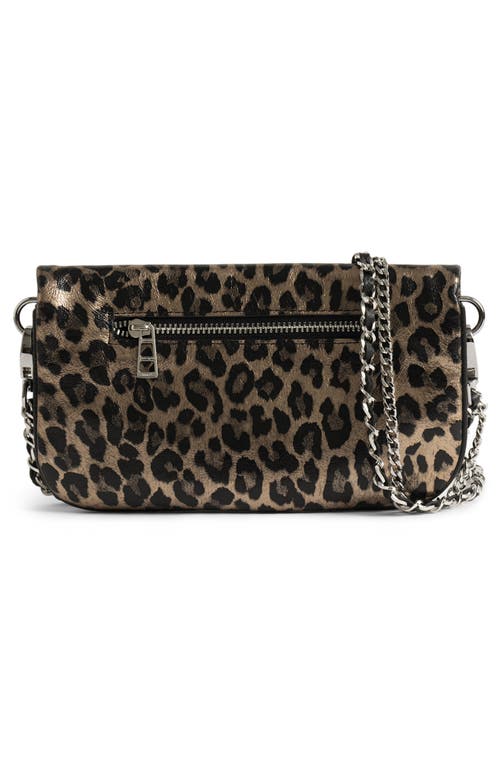Zadig & Voltaire Rock Nano Metallic Leopard Print Leather Clutch In Animal Print