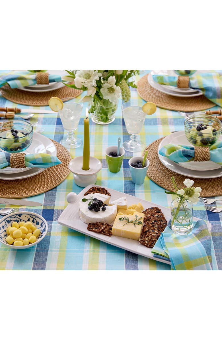 Solino Home Linen Tablecloth - Summer Madras Plaid, Alternate, color, Blue Plaid