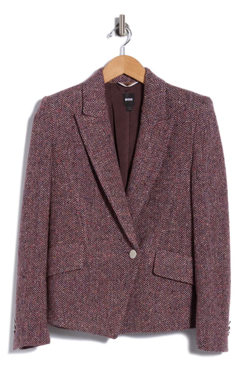 Jarinara Herringbone Wool Blend Blazer, Main, color, PURPLE