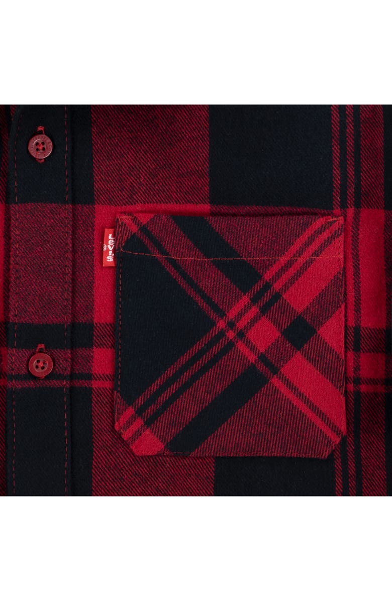 Levi's Kids' Plaid Flannel Button-Up Shirt, Alternate, color, Black