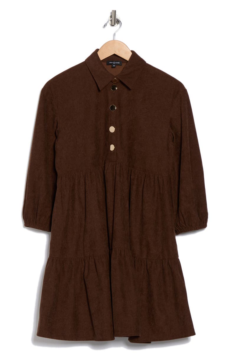 AREA STARS Cosette Corduroy Dress, Alternate, color, Brown