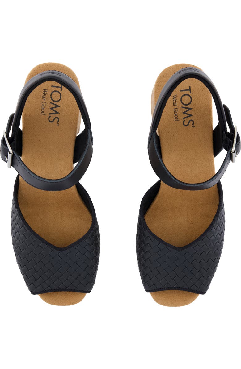 TOMS Isla Peep Toe Sandal, Alternate, color, Black